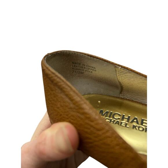 Michael Kors Handcock Mary Jane Platform High Heel Leather Cognac Brown Size 7.5 - Picture 12 of 12